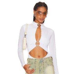 Superdown White Sarah Cut Out Bodysuit